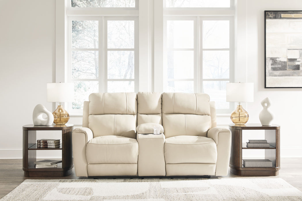 Dahlmoore - Dbl Power Reclining Loveseat With Console - Almond