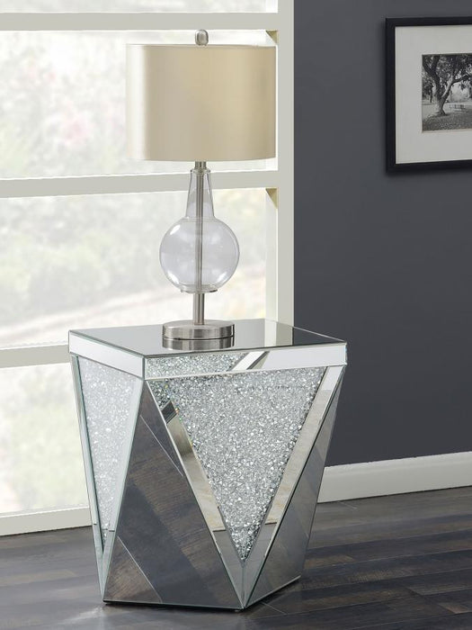 Amore - Square Mirrored Acrylic Crystal Table