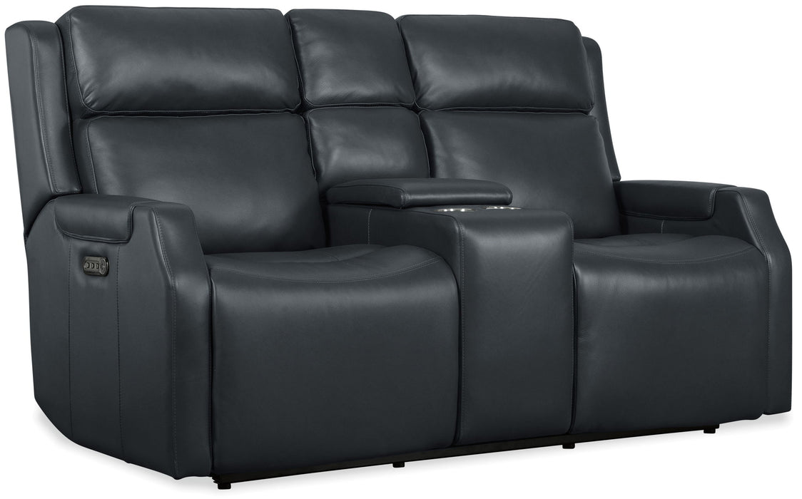 MS - Nelson Zero Gravity Power Console Loveseat With Power Headrests And Lumbar - Black