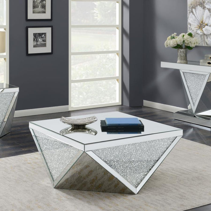Amore - Square Mirrored Acrylic Crystal Table