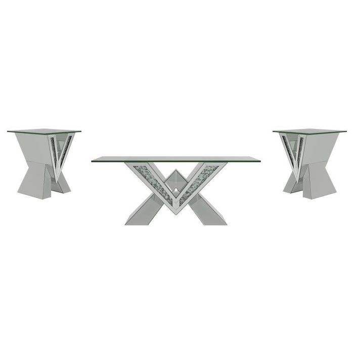 Taffeta - Mirrored Coffee Table Set