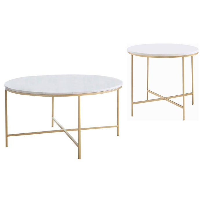 Ellison - Round Marble Coffee And End Table Set