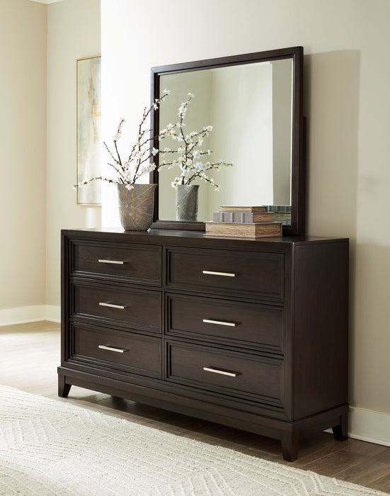 Neymorton - Dresser And Mirror - Dark Grayish Brown