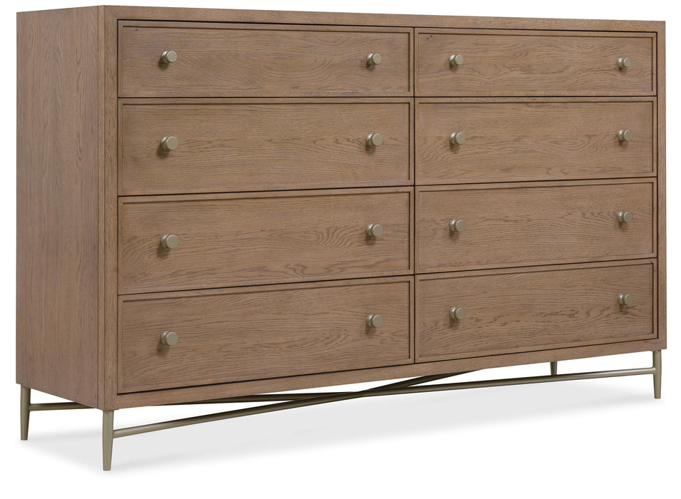 Sonnet - Eight-Drawer Dresser - Dark Gray