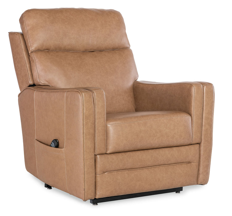 Thyme - Power Recliner With Power Headrest, Lumbar, and Lift - Light Brown