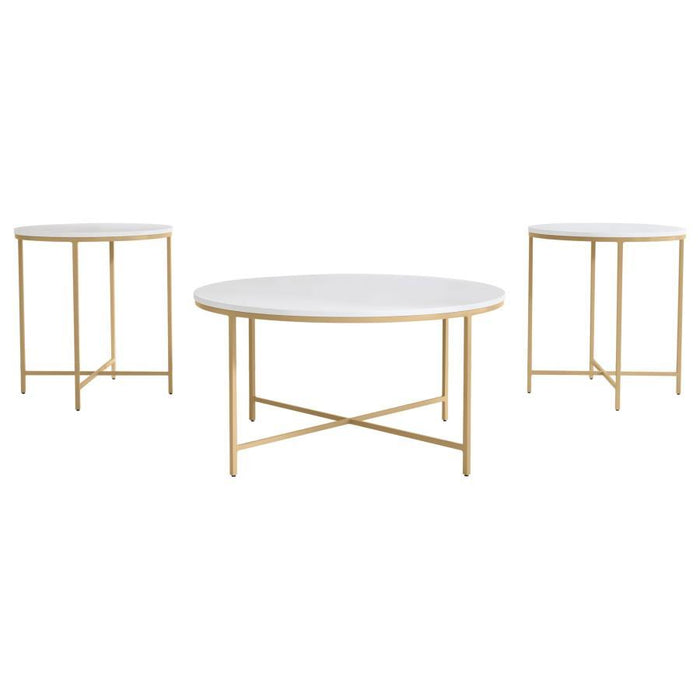 Ellison - Round Marble Coffee And End Table Set