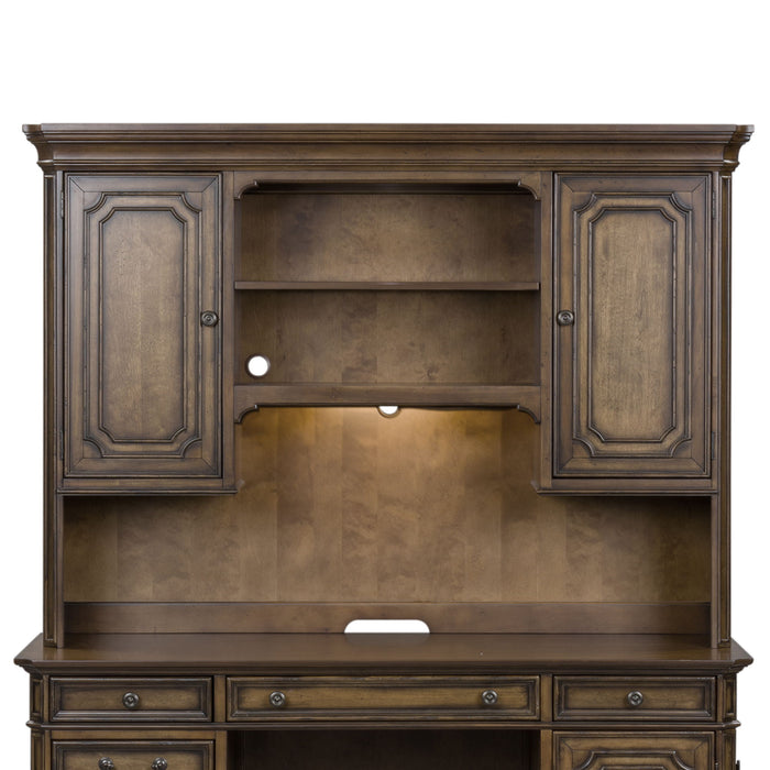 Amelia - Jr Executive Credenza Hutch - Dark Brown