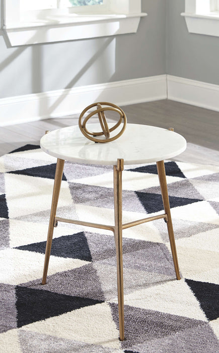 Chadton - Accent Table - White / Gold Finish