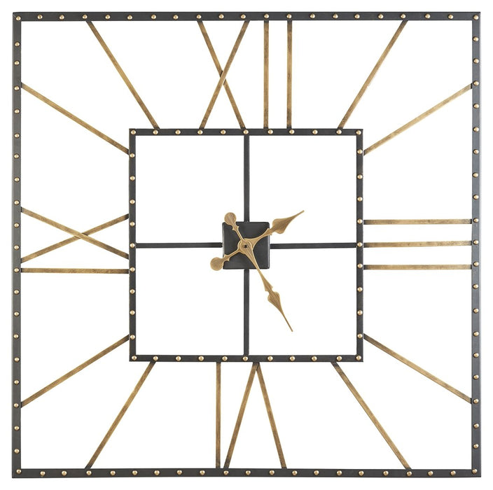 Thames - Wall Clock - Black / Gold Finish