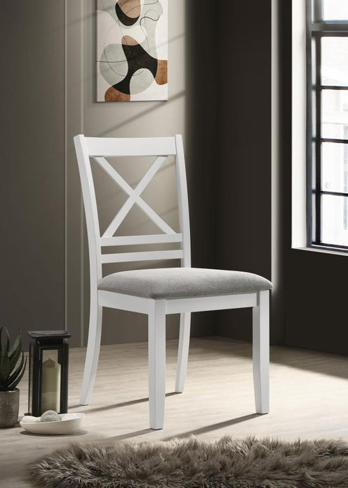 Hollis-Cross Back Wood Dining Side Chair (Set of 2) - White