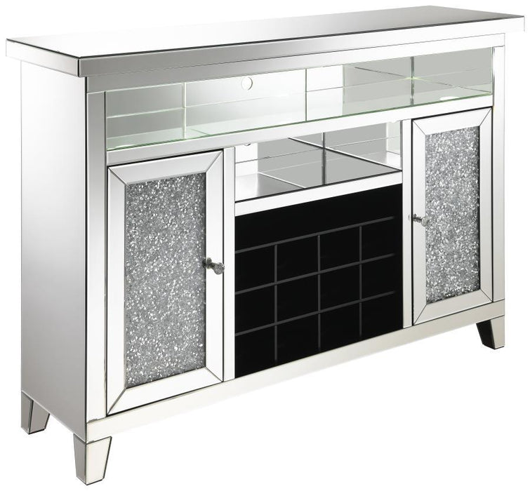 Melinda - 2-Door Wine Cabinet With Lighting Mirror