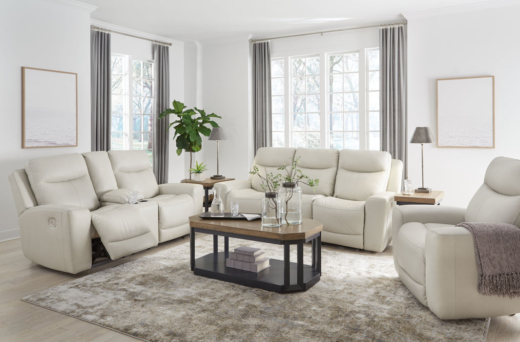 Mindanao - 3 Pc. - Power Reclining Sofa, Power Reclining Loveseat With Console, Power Recliner - Coconut