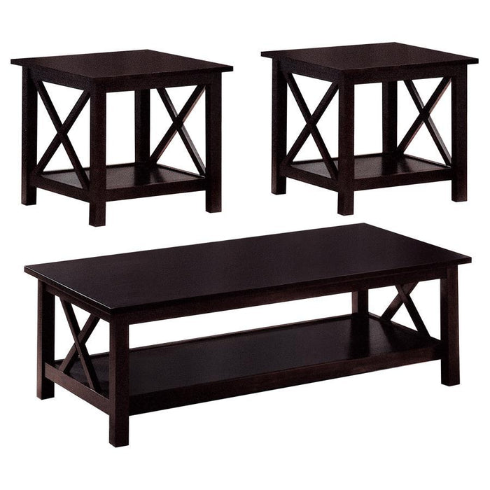 Rachelle - 3-Piece Occasional Table Set - Deep Merlot