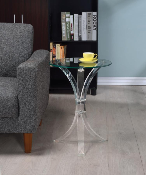 Laning - Round Accent Table - Clear