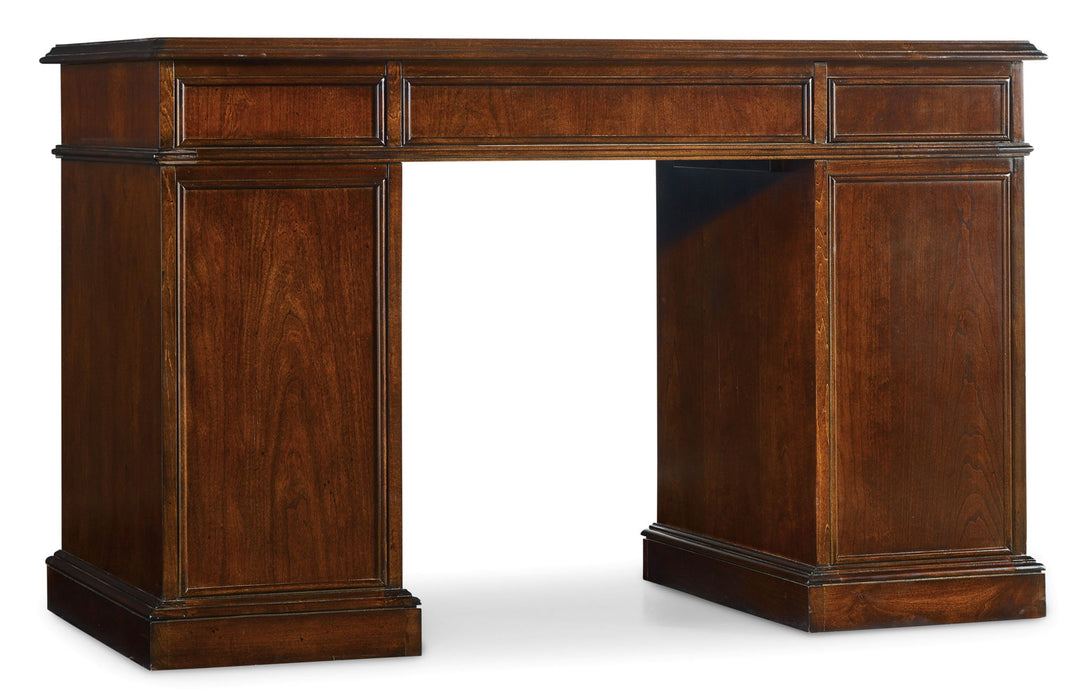 Knee-Hole Desk Bow Front - Dark Brown