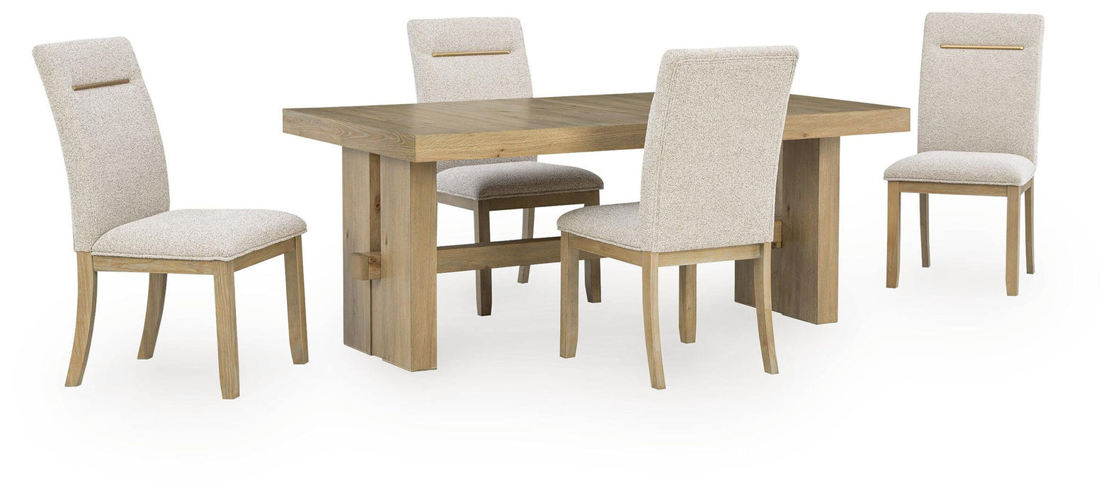 Lasinger - 5 Pc. - Dining Table And 4 Upholstered Side Chairs - Light Brown