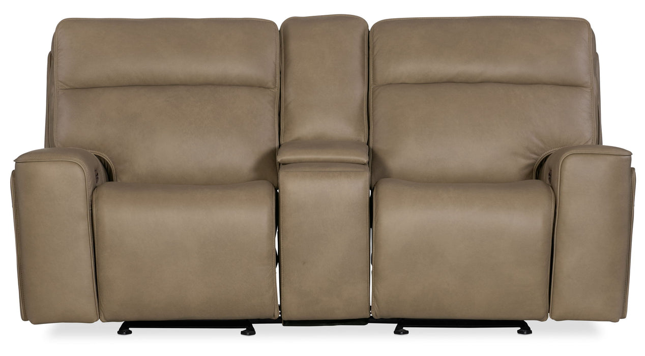 MS - Riverton Power Gliding Console Loveseat With Power Headrest And Lumbar