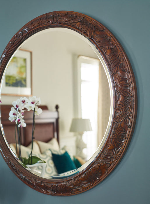Charleston - Round Mirror - Dark Brown
