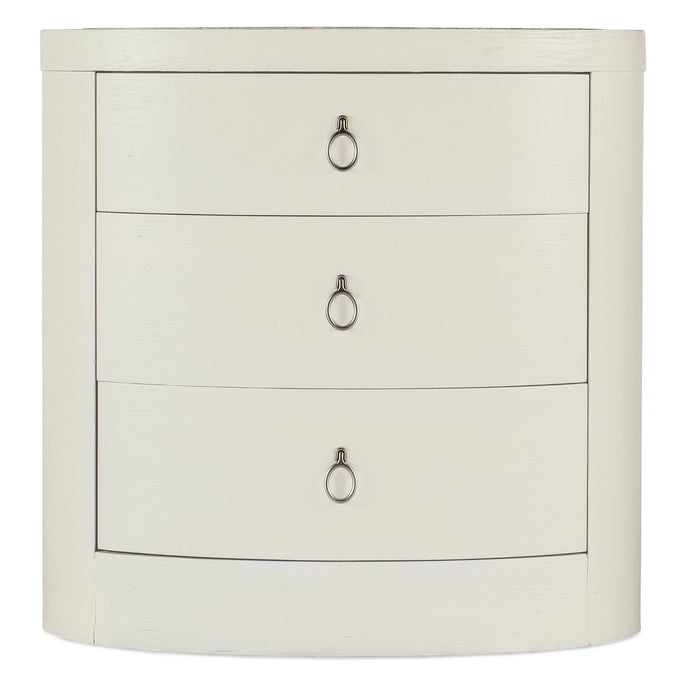 Serenity - Wavecrest Oval Nightstand - White