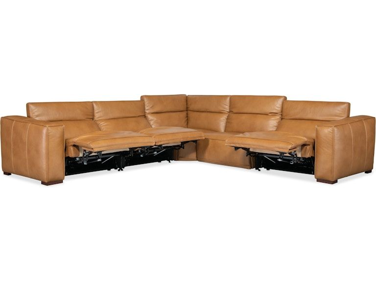 Fresco - 5 Seat Sectional 4-Power - Light Brown