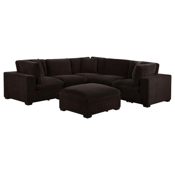 Lakeview - 5-piece Upholstered Modular Sectional Sofa - Dark Chocolate