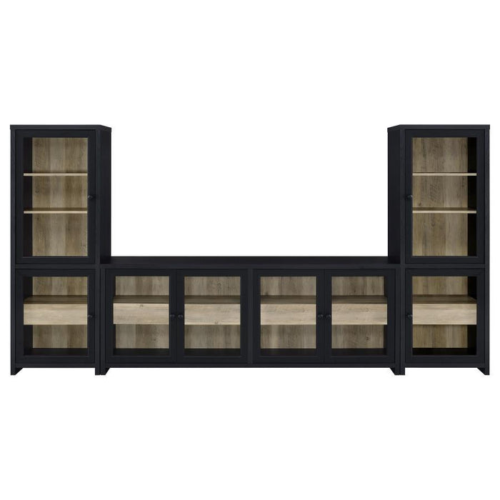 Denison - 3 Piece Entertainment Center 79" TV Stand - Black