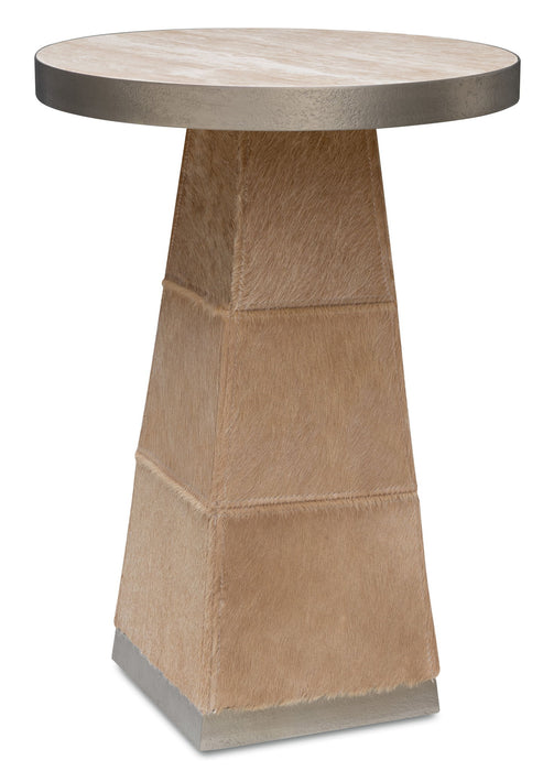 Melange - Vaquero Spot Table - Light Brown / Beige / Silver
