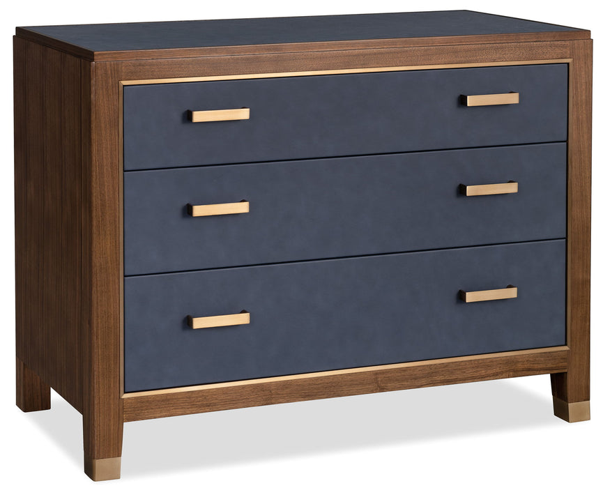 Melange - Gene Accent Drawer Chest - Brown / Blue