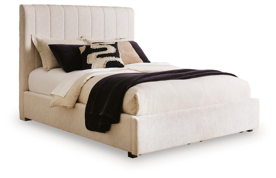 Shoralli - Queen Upholstered Storage Bed - Beige