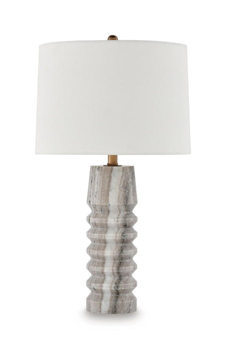 Desmont - Marble Table Lamp - White / Beige / Gray