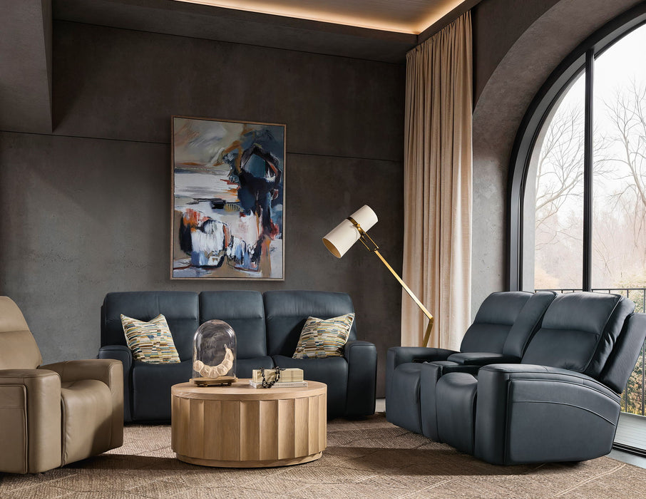 MS - Riverton Power Sofa With Power Headrest And Lumbar - Black