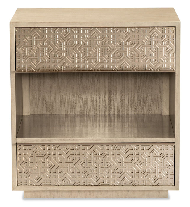 Geometry - Nightstand - Polished Limestone