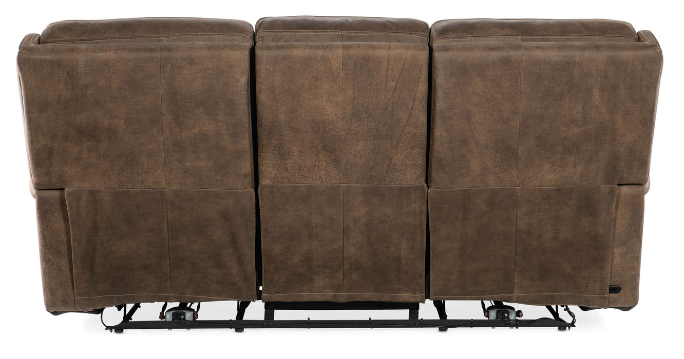 MS - Wheeler Power Sofa With Power Headrest - Dark Brown
