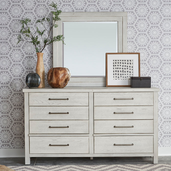 Modern Farmhouse - 4 Piece Bedroom Set (California King Platform Bed, Dresser & Mirror, Chest) - White