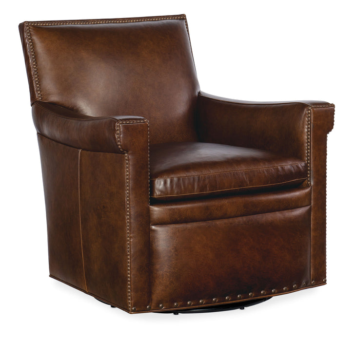 Swivel Club Chair - Dark Brown