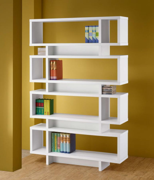Reid - 4-tier Open Back Bookcase