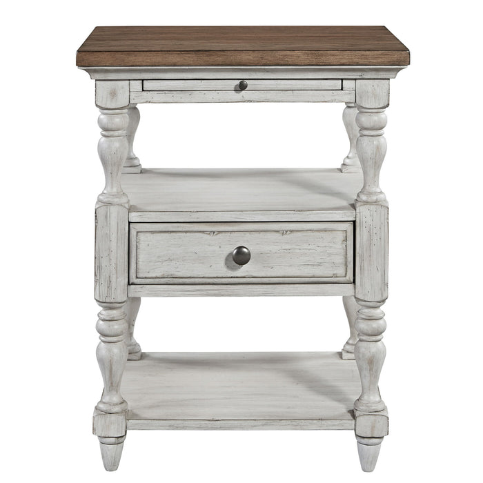 Farmhouse Reimagined - 1 Drawer Night Stand - White