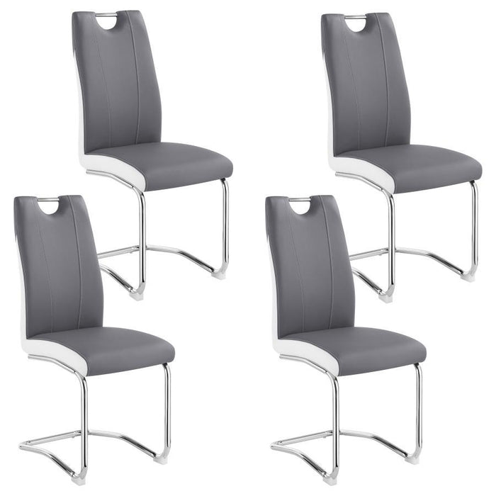 Brooklyn - Upholstered Side Chairs With S-Frame (Set of 4) - Gray And White