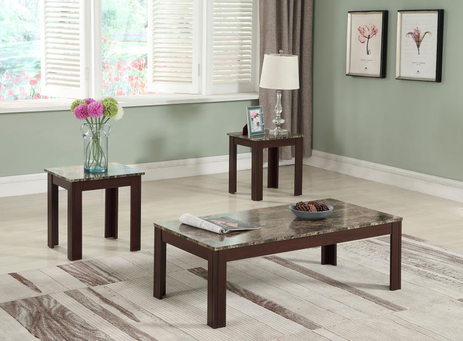 3 piece faux 2025 marble coffee table set