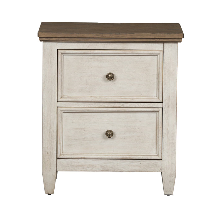 Heartland - 2 Drawer Night Stand With Charging Station - White