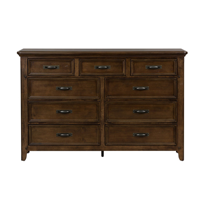 Saddlebrook - 9 Drawer Dresser - Dark Brown