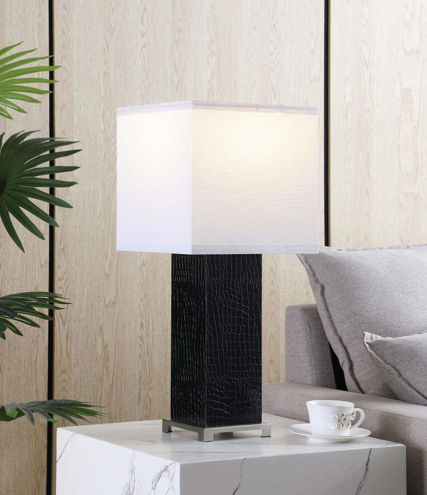 Bridle - Square Shade Bedside Table Lamp - Black