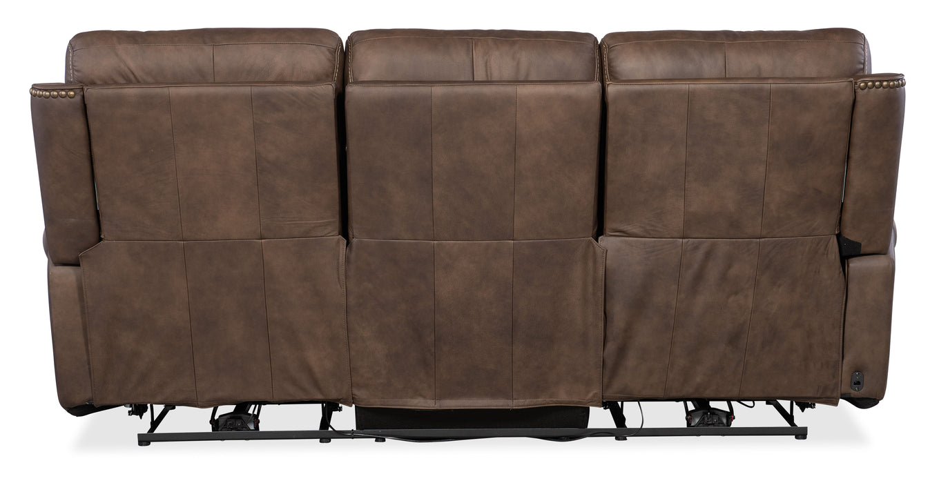 Duncan - Power Sofa With Power Headrest & Lumbar - Dark Brown
