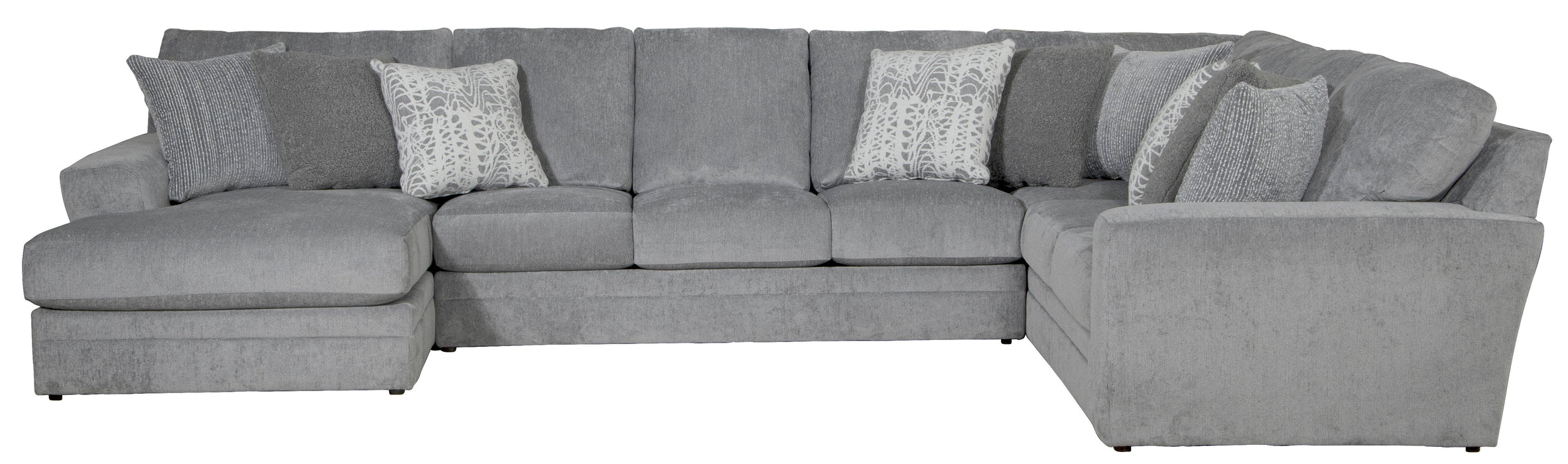 Glacier - 3 Piece Sectional With LSF Chaise, Comfort Coil Seating And 9 Included Accent Pillows