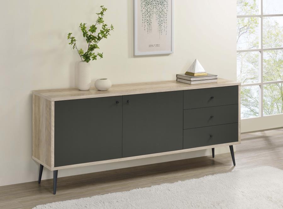 Maeve - 2-Door Engineered Wood Accent Cabinet - Gray And Antique Pine