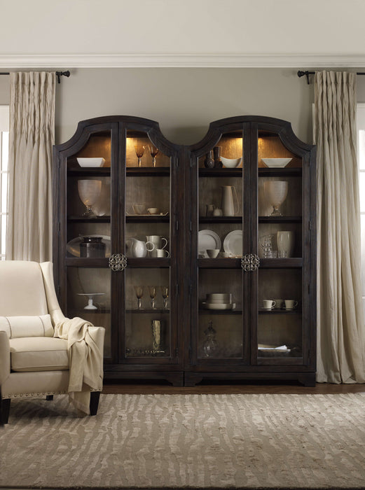 Sanctuary - Glass Bunching Curio - Ebony Antiqued Oak