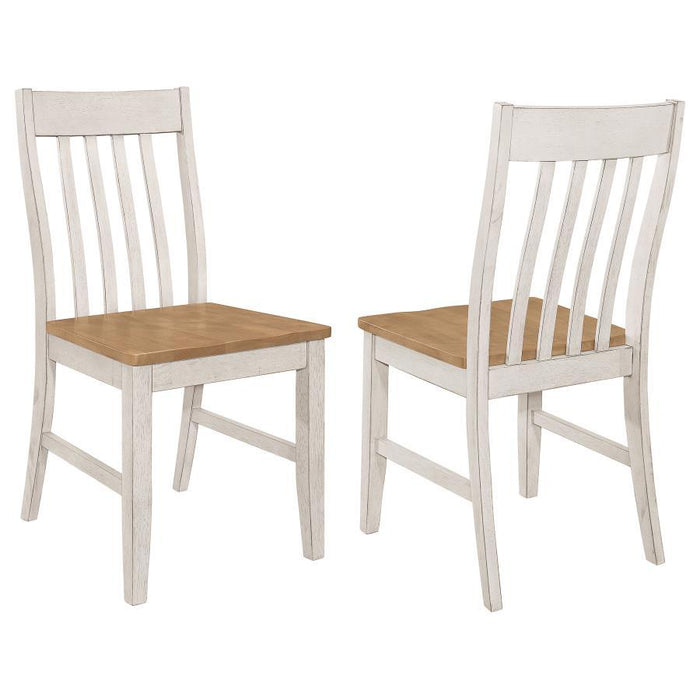Kirby - Slat Back Side Chair (Set of 2) - Natural and Rustic Off White