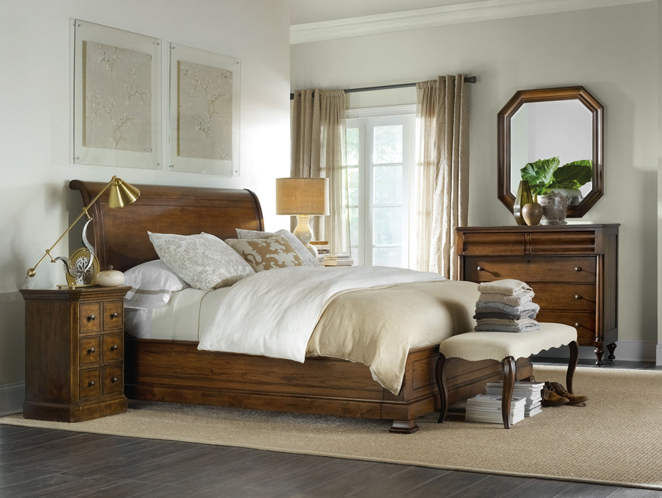 Archivist - Sleigh Bed With Low Footboard