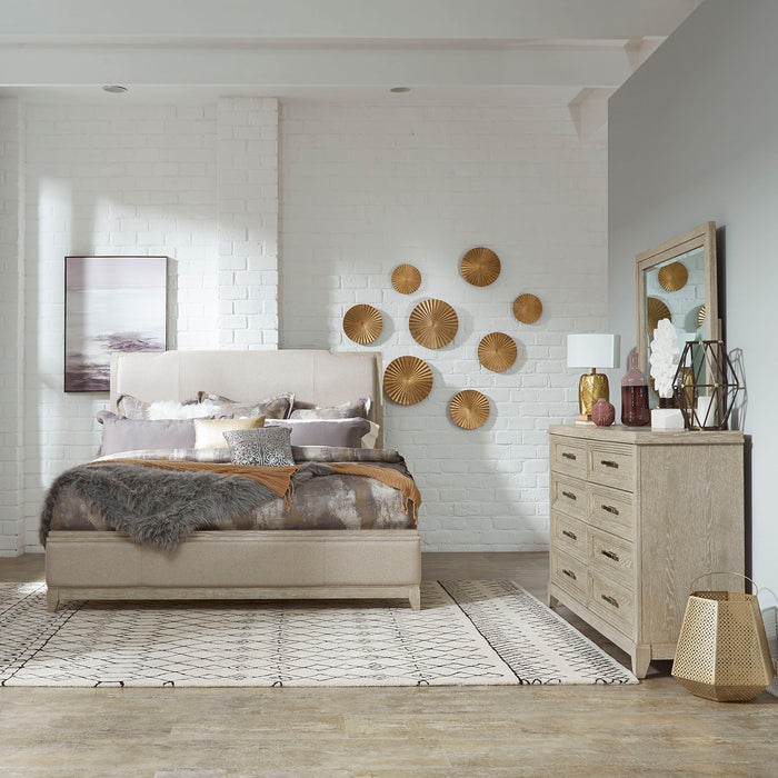 Belmar - Upholstered Bed, Dresser & Mirror Set