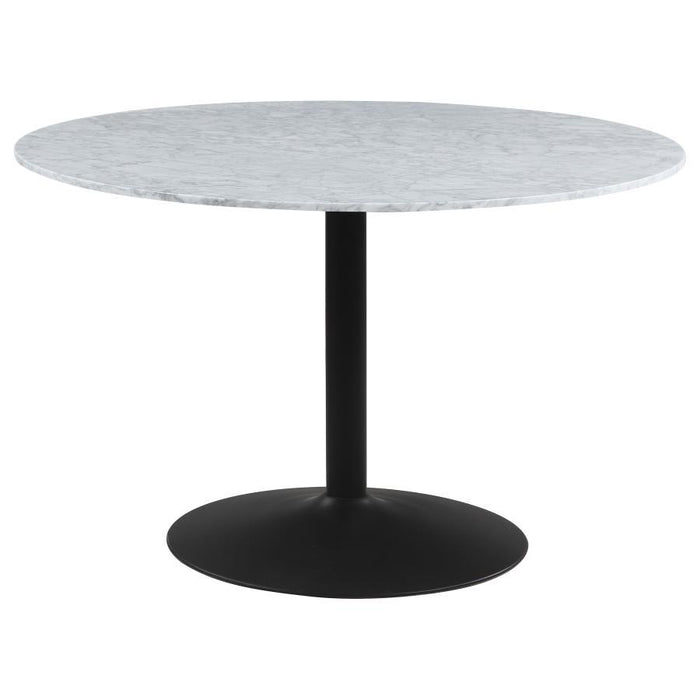 Bartole - Round Dining Table - White and Matte Black